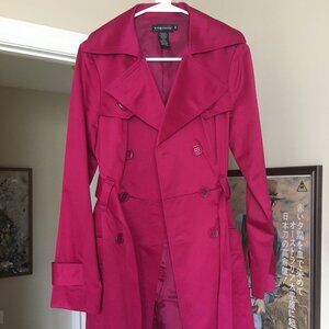 Rampage Juniors Hot Pink Fuschia Trench Coat - Size Medium
